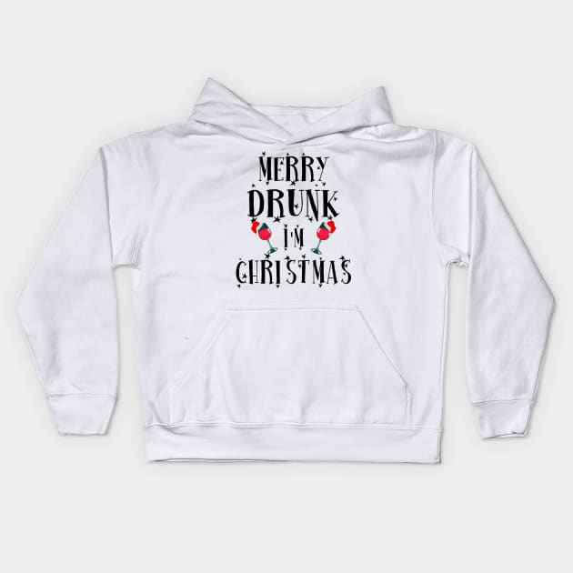 Merry Drunk. I'm Christmas. Funny Christmas Mask. Kids Hoodie by KsuAnn